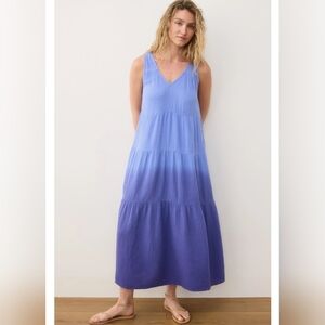 Marine Layer Women's Textured Oversized Blue Midi Dress - Size XS
